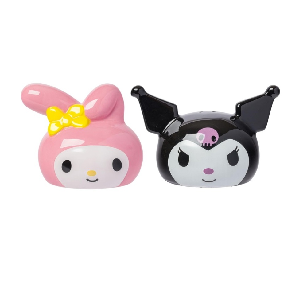 🎄 Silver Buffalo Sanrio Melody And Kuromi Faces Ceramic Salt and Pepper Shaker